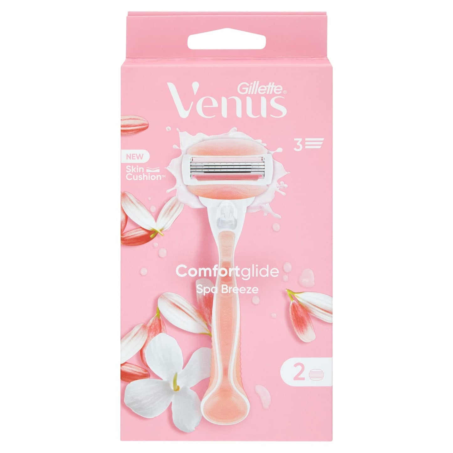Gillette Venus ComfortGlide Spa Breeze Rasoio Donna Con 2 Lamette Di Ricambio, Manico Ergonomico E Supporto Per Doccia