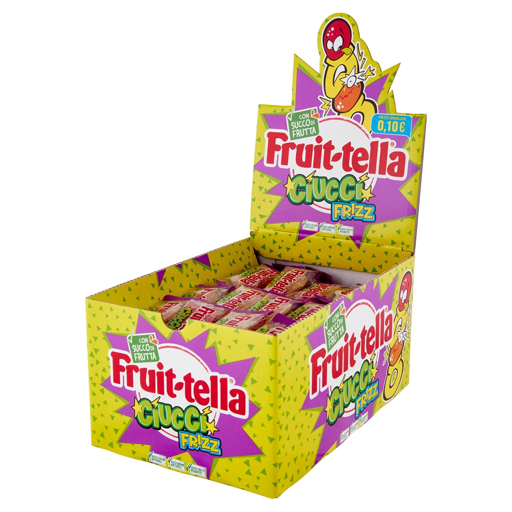 Fruittella Ciuccio Frizz, Caramelle Gommose Frizzanti, Gusto Frutti Assortiti, Idee Regalo per Compleanni e Feste, Box da 150 pezzi Incartati Singolarmente