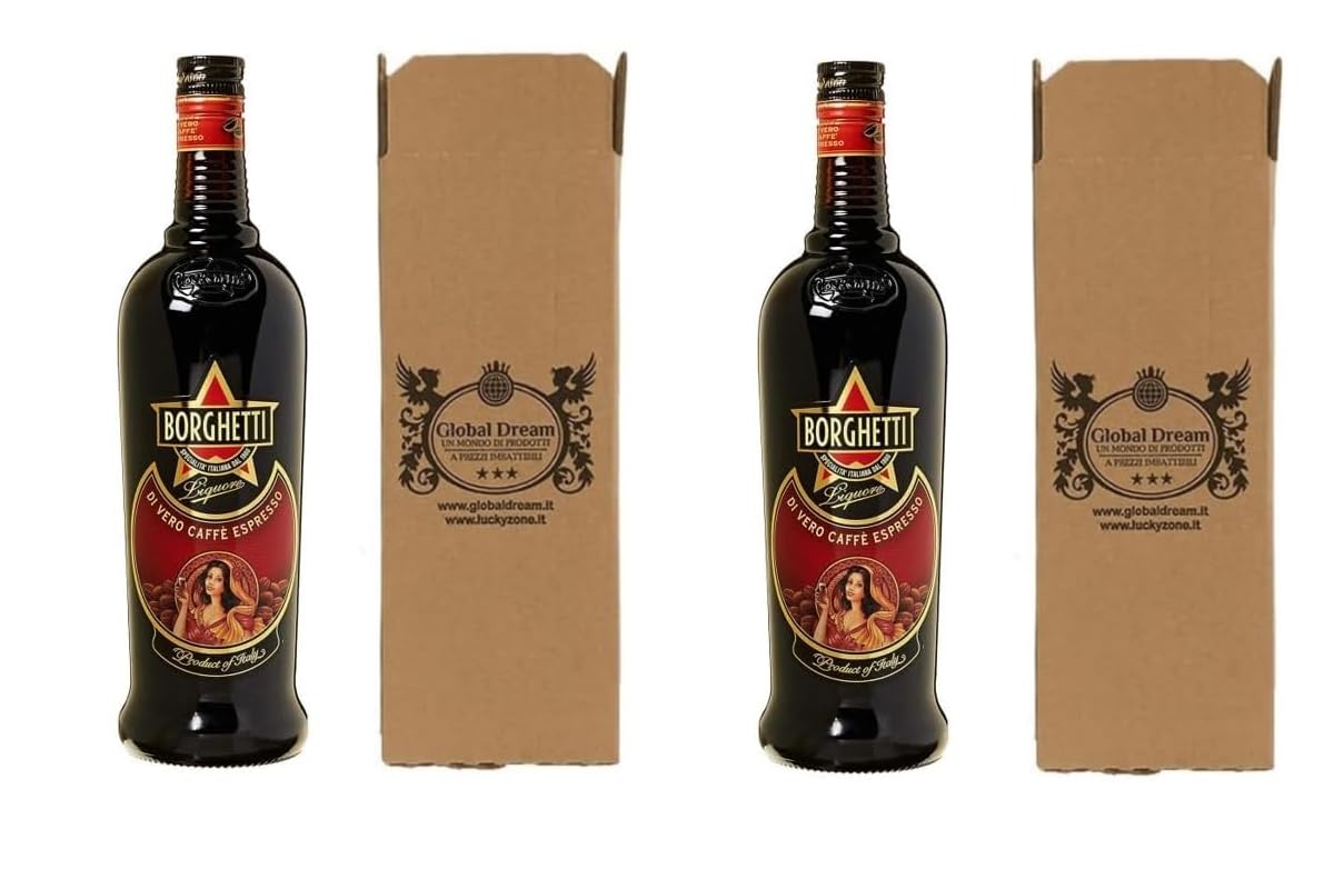 CG94 - Caffè Sport Borghetti – Liquore al Caffè Espresso Italiano – Confezione Global Dream da 2 Bottiglie da 1000 ml