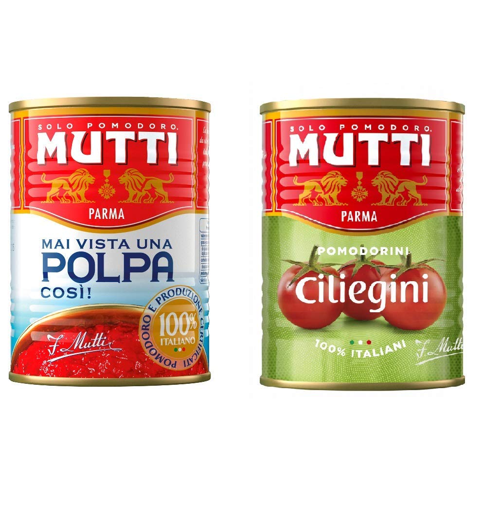 24x Mutti polpa di Pomodoro Tritate Salsa 100% Italiana 400g + 24x Mutti Pomodorini ciliegini Pomodorini 400g