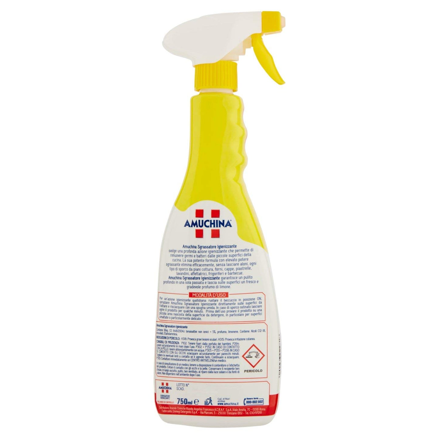 Amuchina Detergente Sgrassatore Limone Spray, 750ml