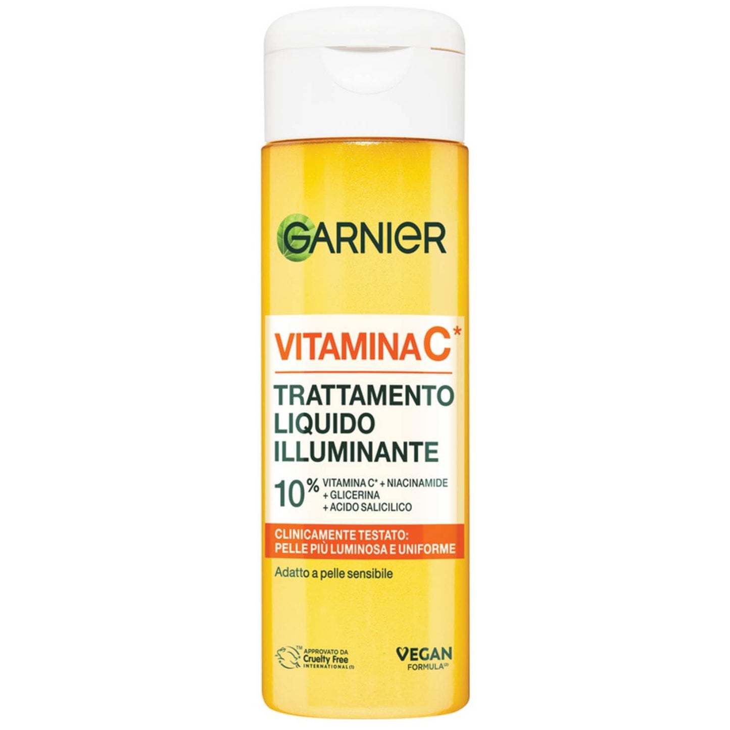 Garnier Vitamina C Trattamento Liquido Illuminante Per Il Viso Adatto a Pelli Sensibili Formula Vegana 120 Ml