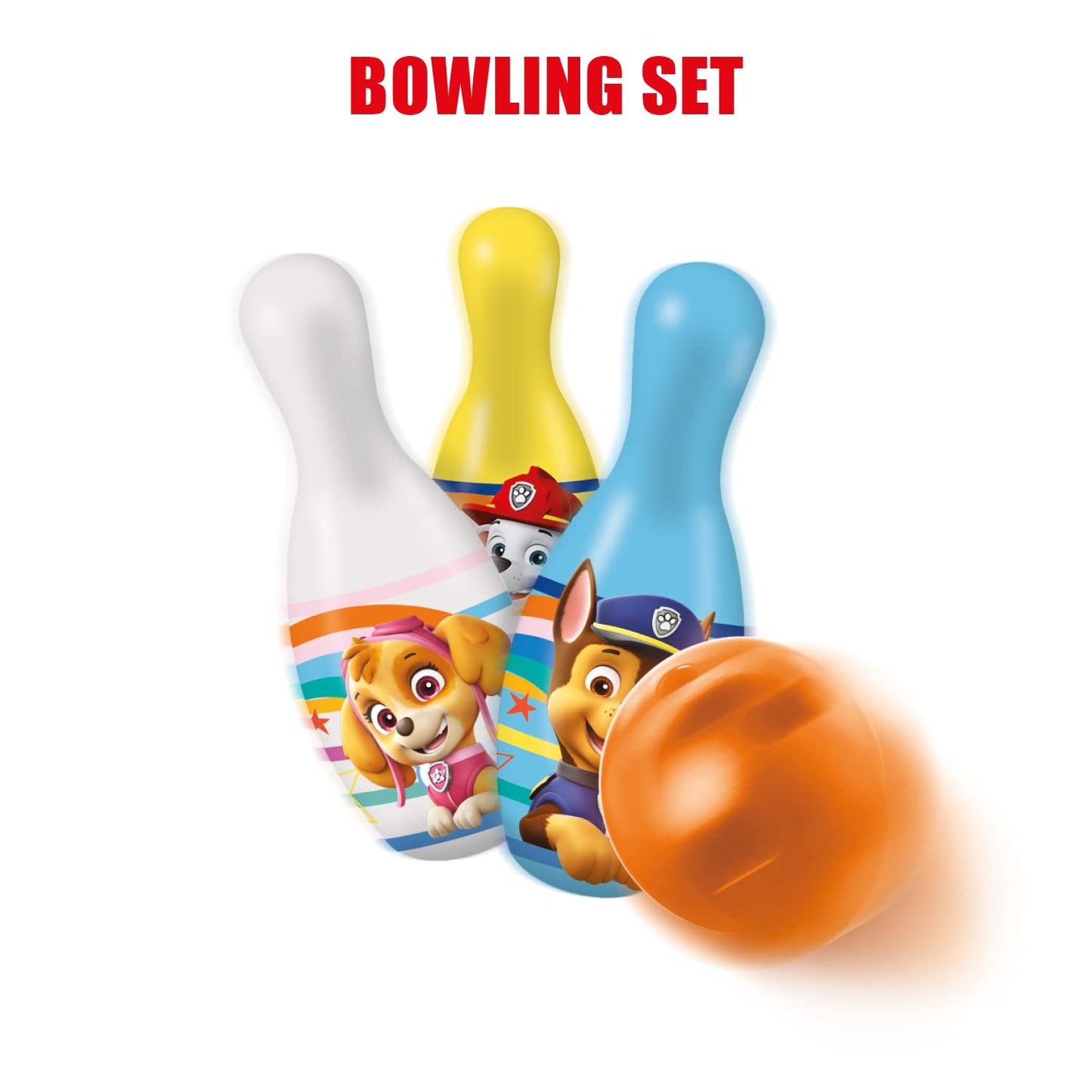 Mondo Toys - Set da Bowling Paw Patrol per bambini - INCLUDE 1 palla e 6 Birilli tema Paw Patrol - giocattoli di Sport - gioco per bambini 2 3 4 Anni - 28308