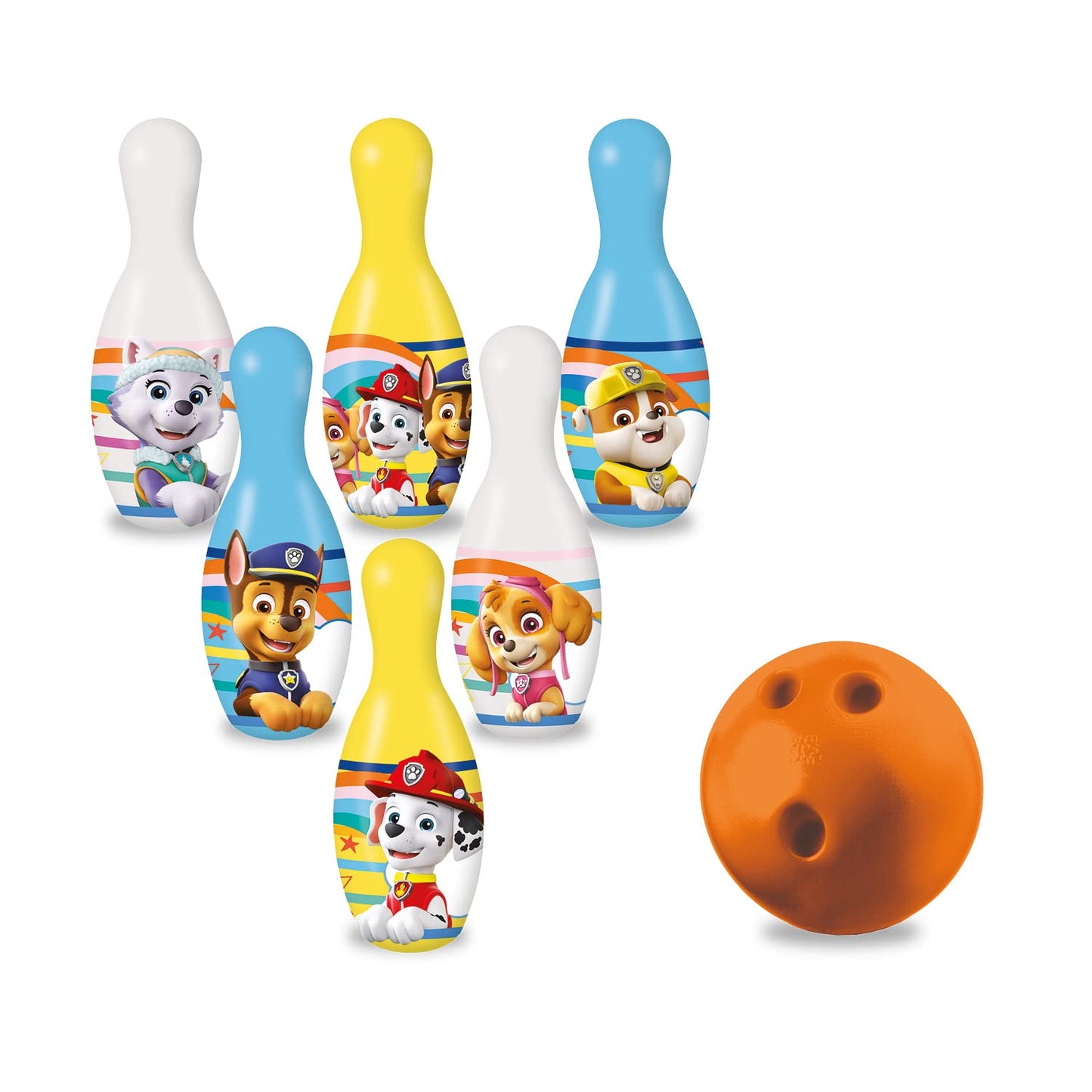Mondo Toys - Set da Bowling Paw Patrol per bambini - INCLUDE 1 palla e 6 Birilli tema Paw Patrol - giocattoli di Sport - gioco per bambini 2 3 4 Anni - 28308