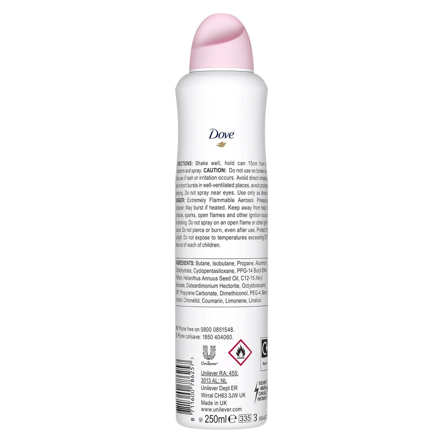 Dove Go Fresh Deodorante Spray 48h No Alcool 250ml