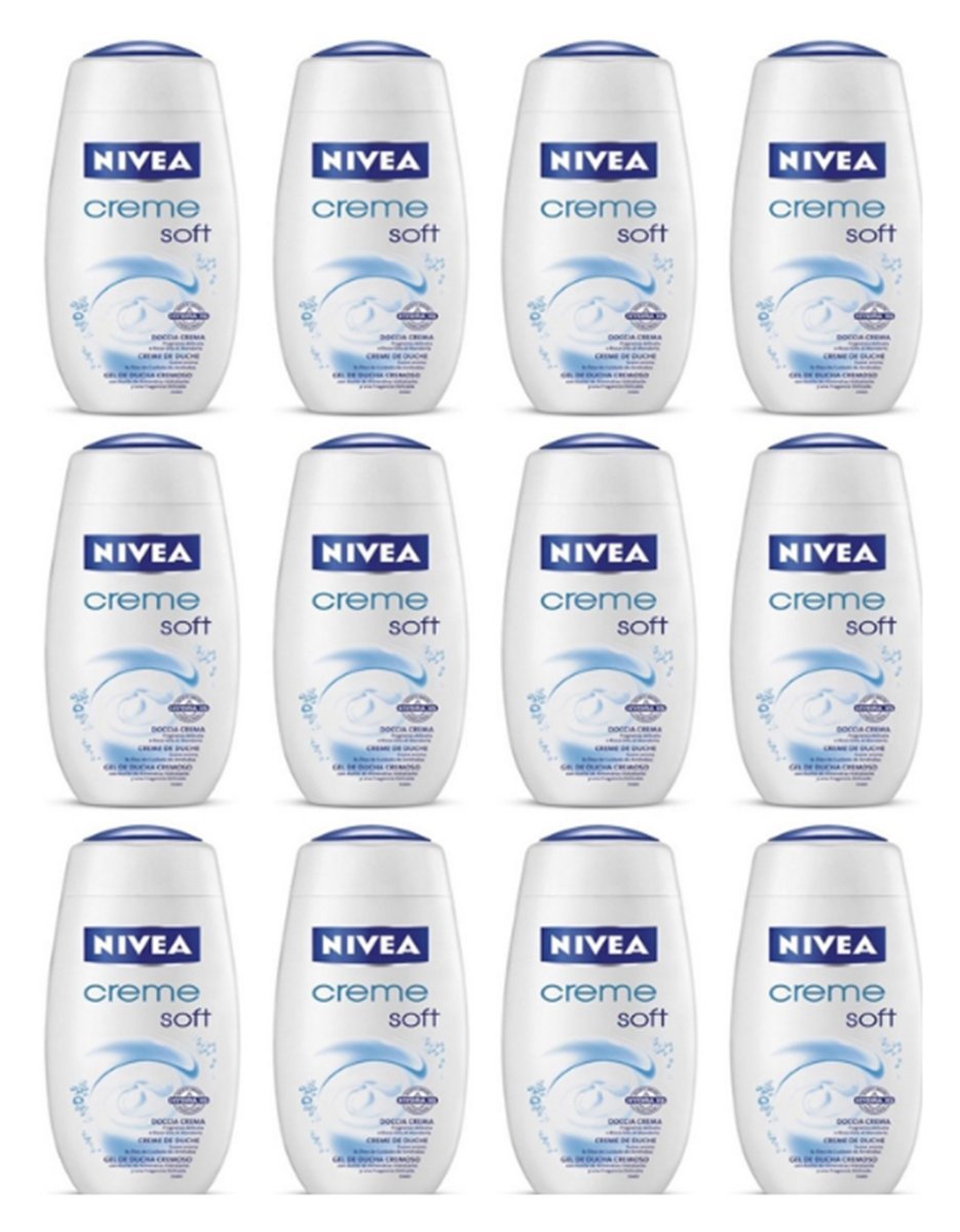12 x NIVEA Doccia Schiuma Creme Soft 250 Ml