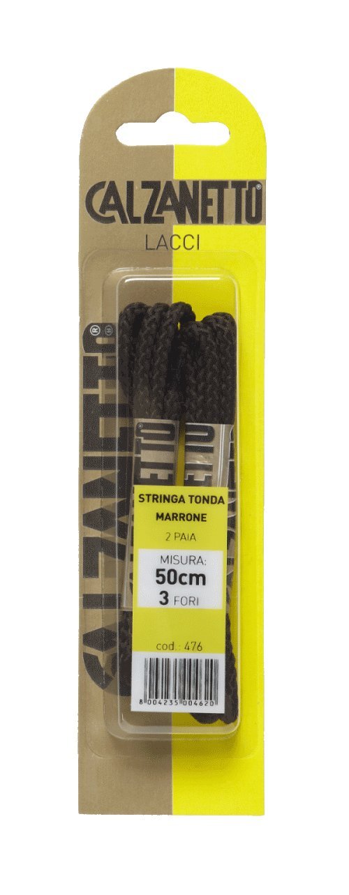 Calzanetto Stringa Tonda, Trattamenti e Lucidi Scarpe Unisex-Adulto, Marrone (Marrone), 1.5x1.5x5 cm