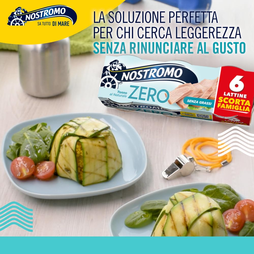 Nostromo - Tonno al naturale, 60 lattine da 65 gr. Formato scorta da 10 confezioni. Zero grassi, già sgocciolato, pronto da gustare.