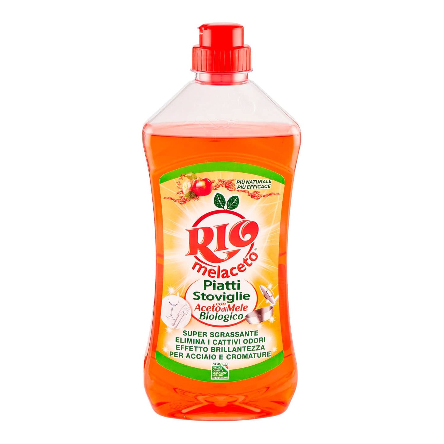 Rio Melaceto Detersivo Liquido per Piatti e Stoviglie 1 Litro - Con Aceto di Mele Biologico - Sgrassa a Fondo ed Elimina i Cattivi Odori