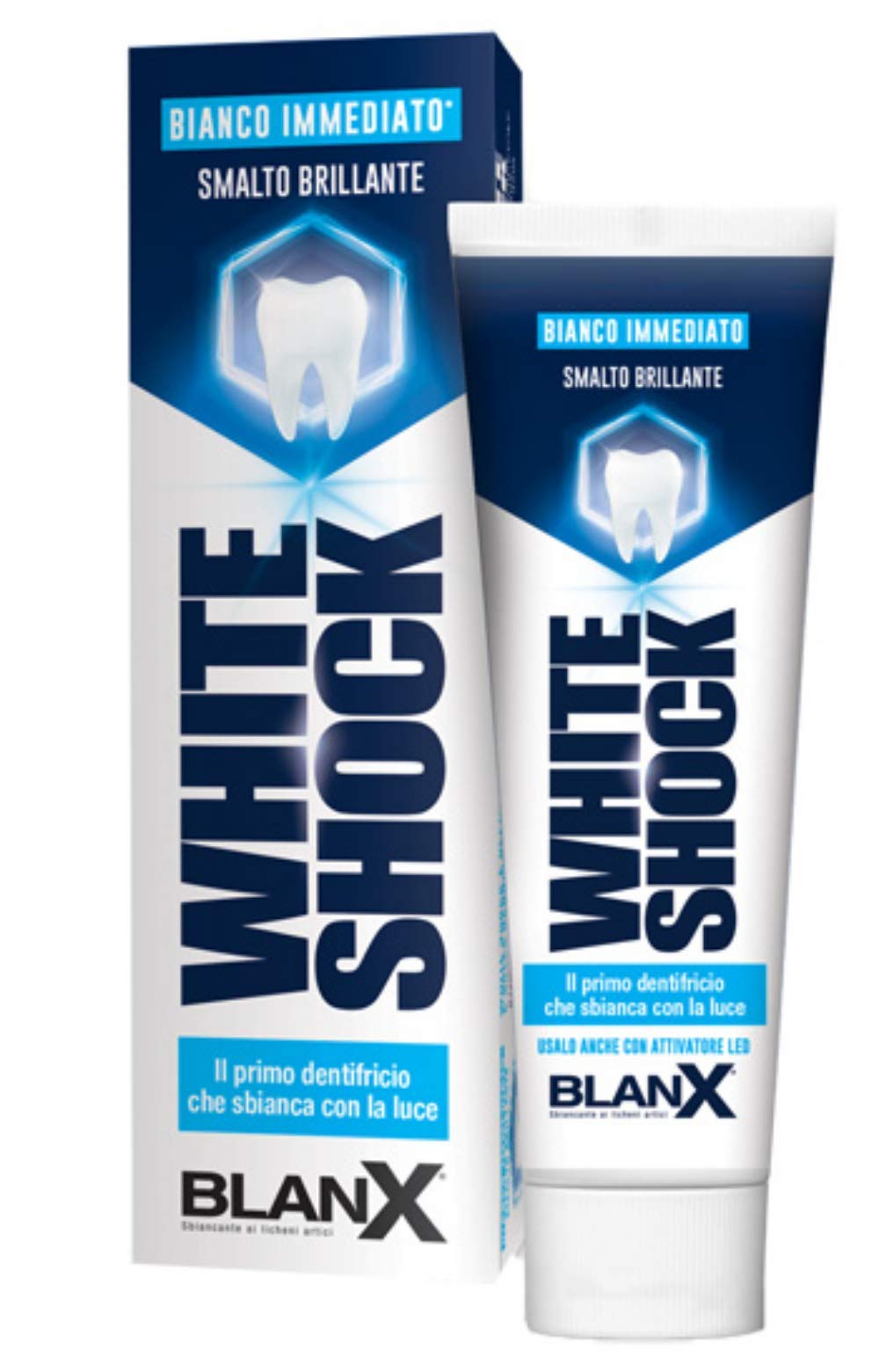 WHITE SHOCK, dentifricio sbiancante effetto immediato - 2 confezioni da 75 ml