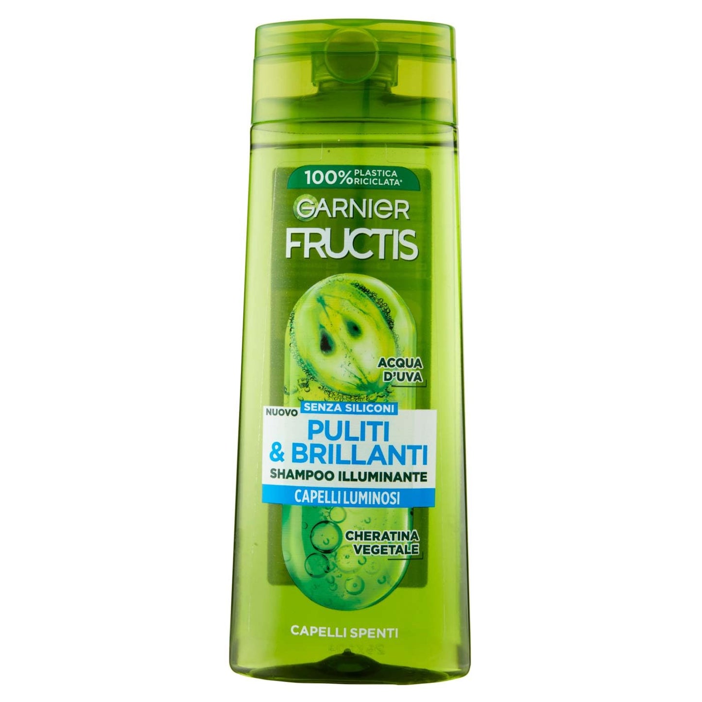 Garnier Fructis Shampoo Illuminante, Per Capelli Spenti, Effetto Luminoso, Con Cheratina Vegetale, Puliti & Brillanti, 250 ml