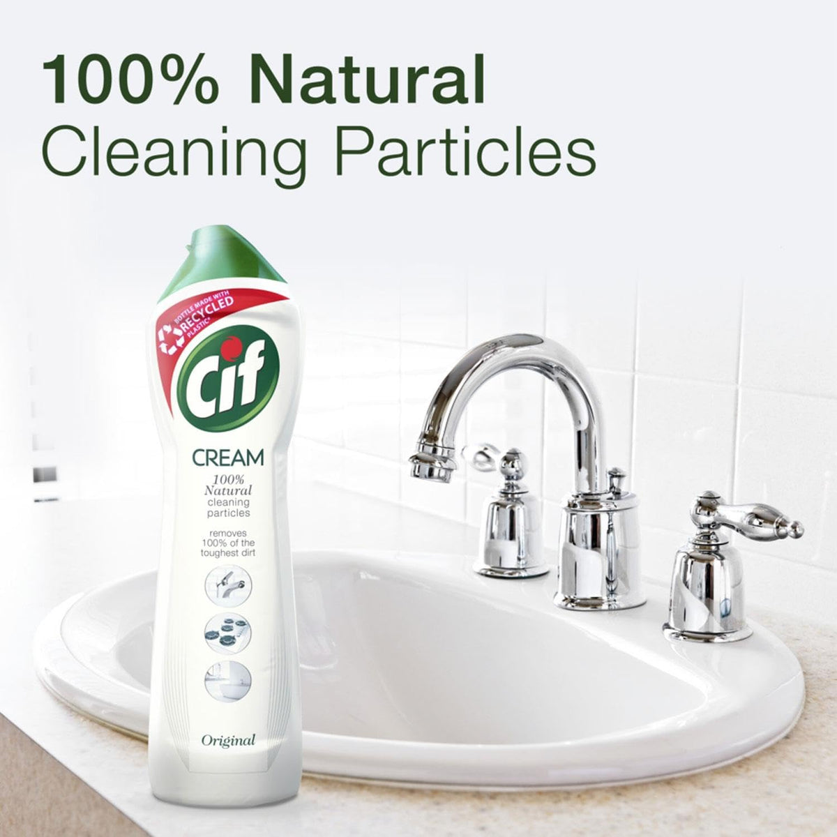 Cif Original Cream Detergente multiuso per superfici arricchito con un fresco profumo oceanico realizzato con particelle detergenti naturali al 100% per una pulizia delicata e affidabile, Multi Buy