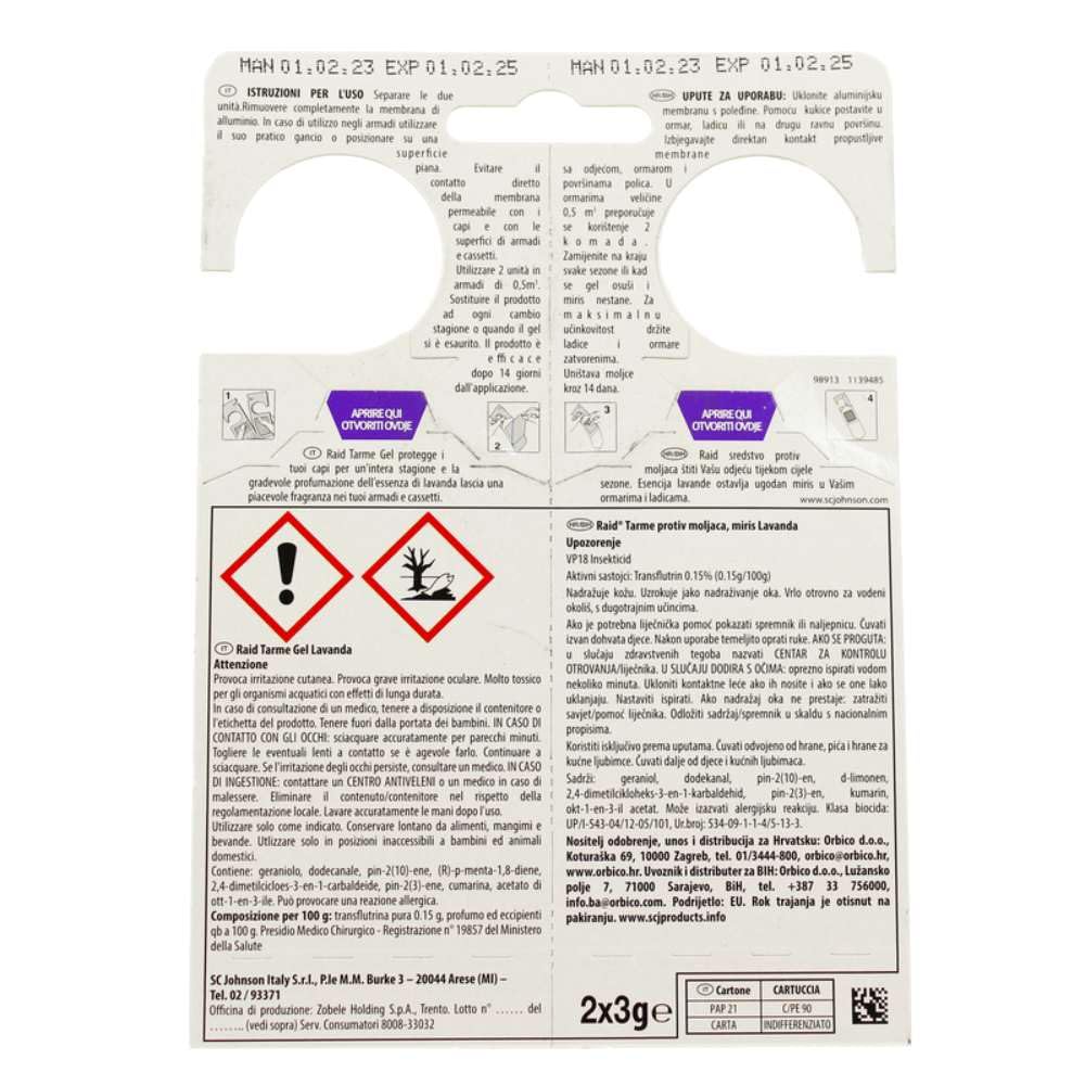 RAID TARME GEL LAVANDA PZ.2