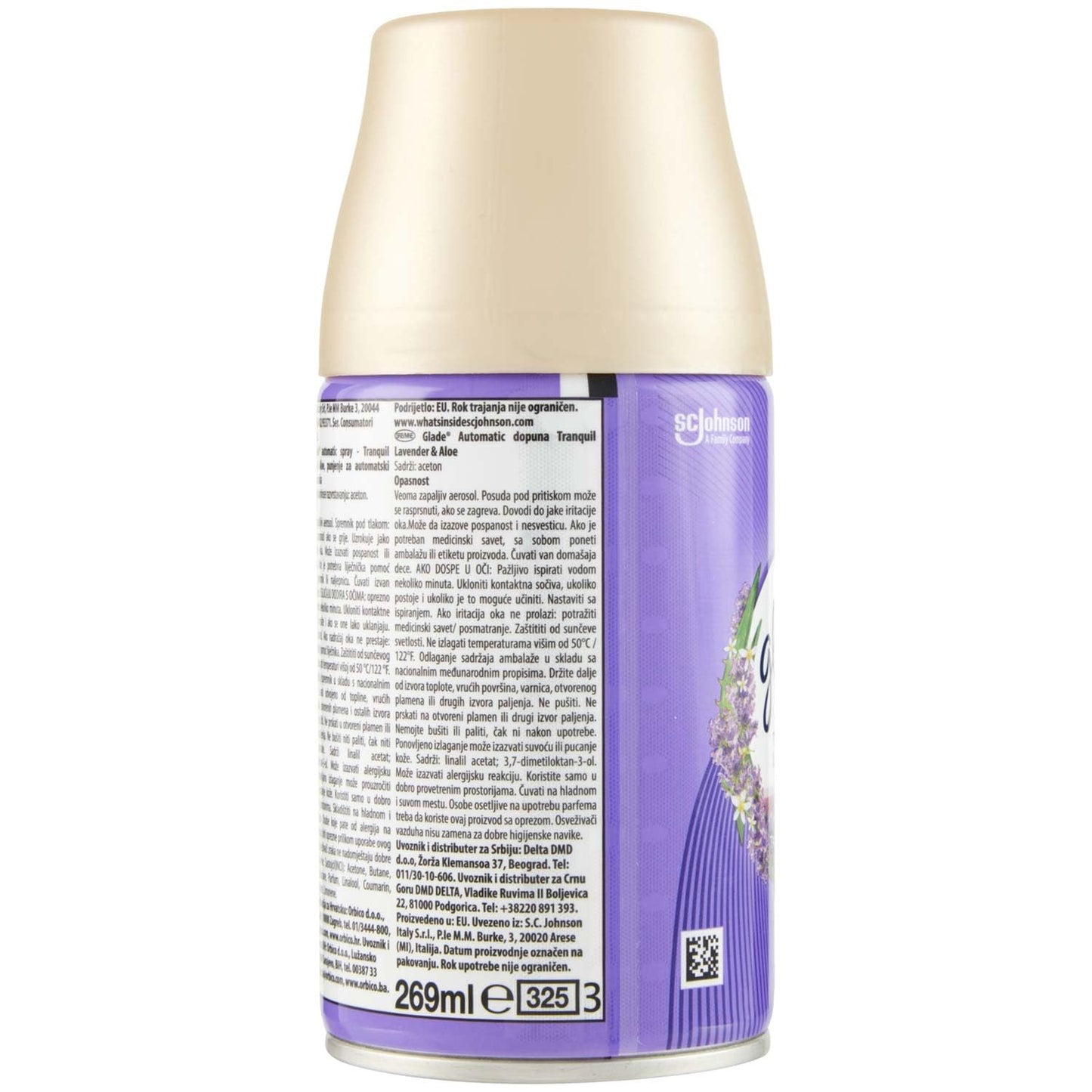 Glade Automatic Spray Ricarica, Profumatore per Ambienti, Fragranza Calm Lavender & Jasmine, 1 Ricarica da 269 ml