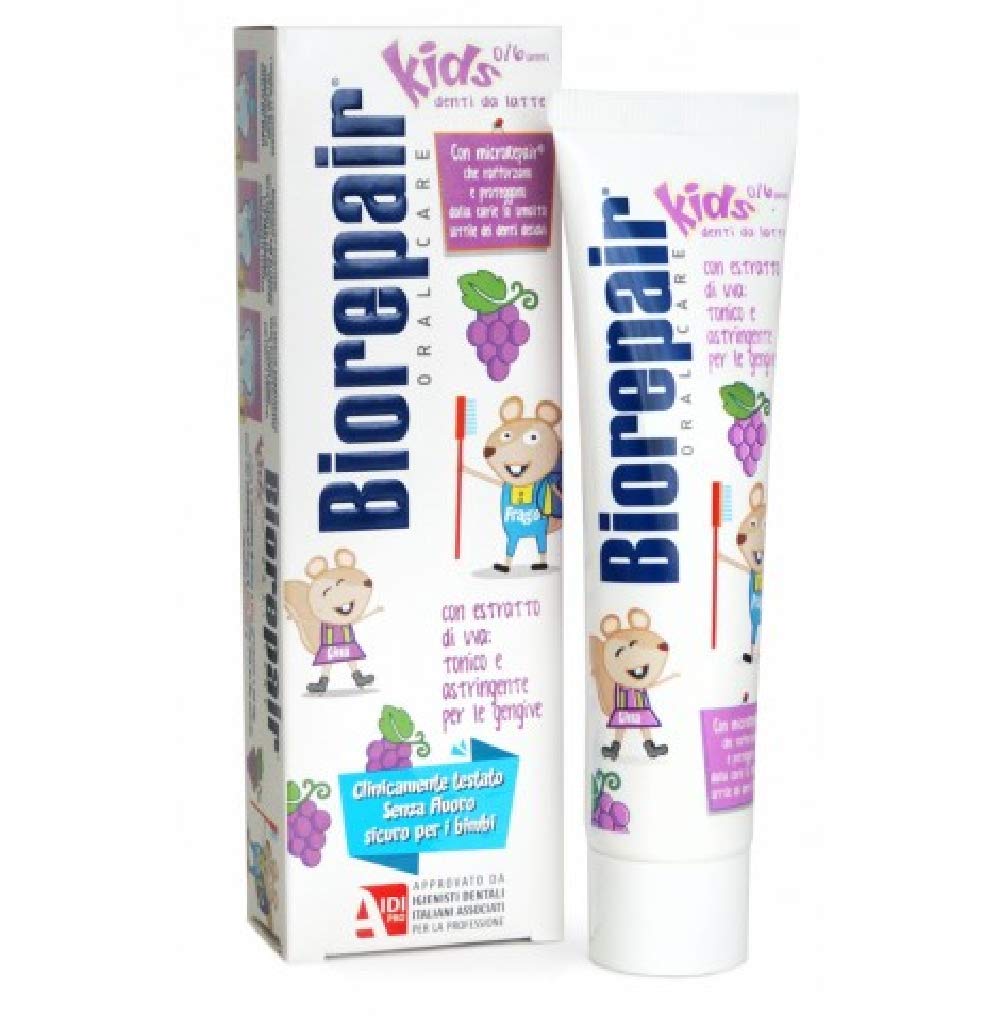 Biorepair Kids 0-6 Oral Care Toothpaste Grape 1.7fl.oz 50ml, Pack of 2