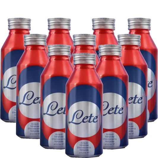 Acqua Frizzante | Lete | Formato Borraccia in Alluminio Riutilizzabile | Effervescente Naturale | 12 Lattine da 435ml | 100% Plastic Free | Alta Gamma Ristorazione