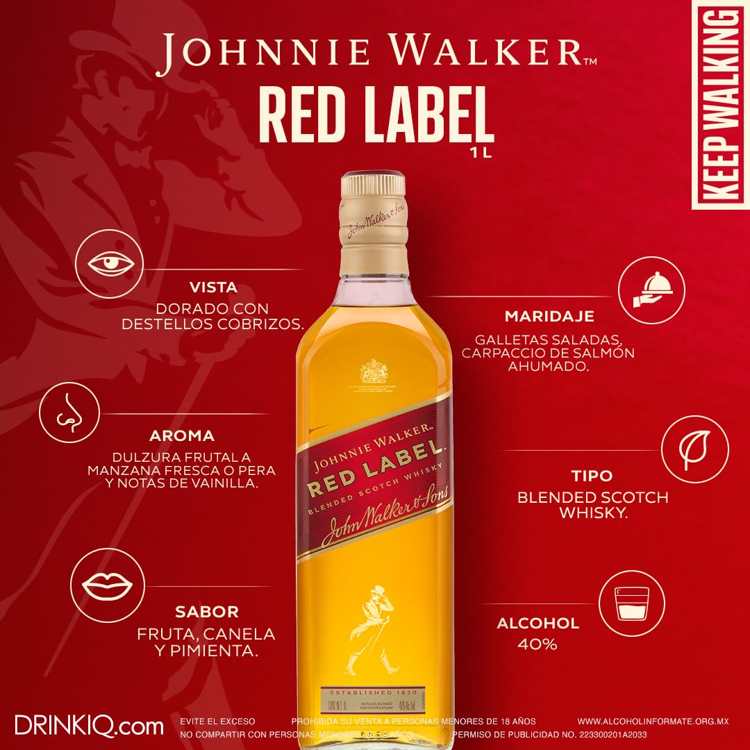 Johnnie Walker Red Label Whisky, 1L
