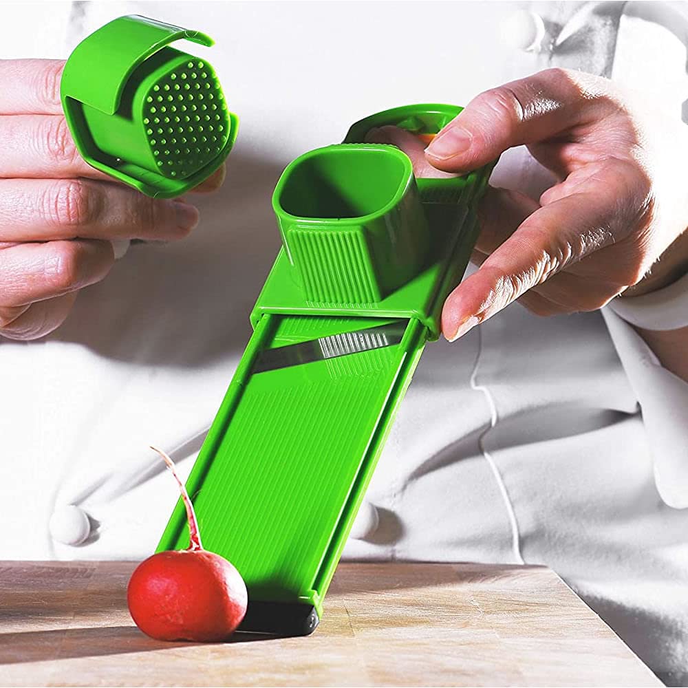 Fackelmann Mini affetta verdure 2in1 con paradito e grattugia in acciaio inossidabile (45583)