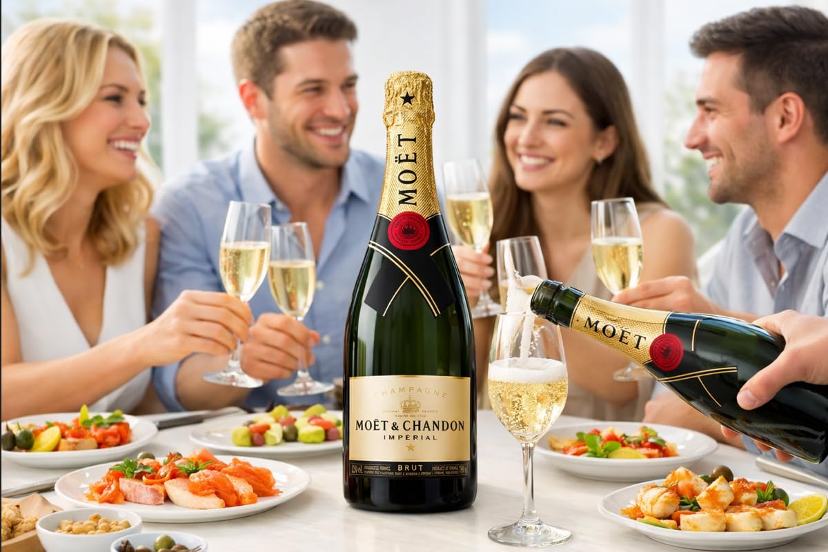CG94 - Moët & Chandon Impérial Brut Champagne, 750 ml, 12% Vol, Confezione Global Dream da 6 Bottiglie, Vino Spumante Francese