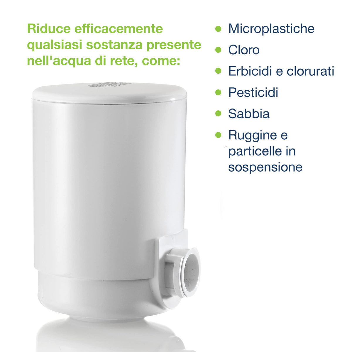 LAICA Cartuccia Filtro Acqua di Ricambio HYDROSMART+™ Metal Stop - Compatibile con Filtro Rubinetto LAICA e Filtro Rubinetto Genova - 4 Mesi di Acqua Filtrata, Riduce Metalli Pesanti e Cloro