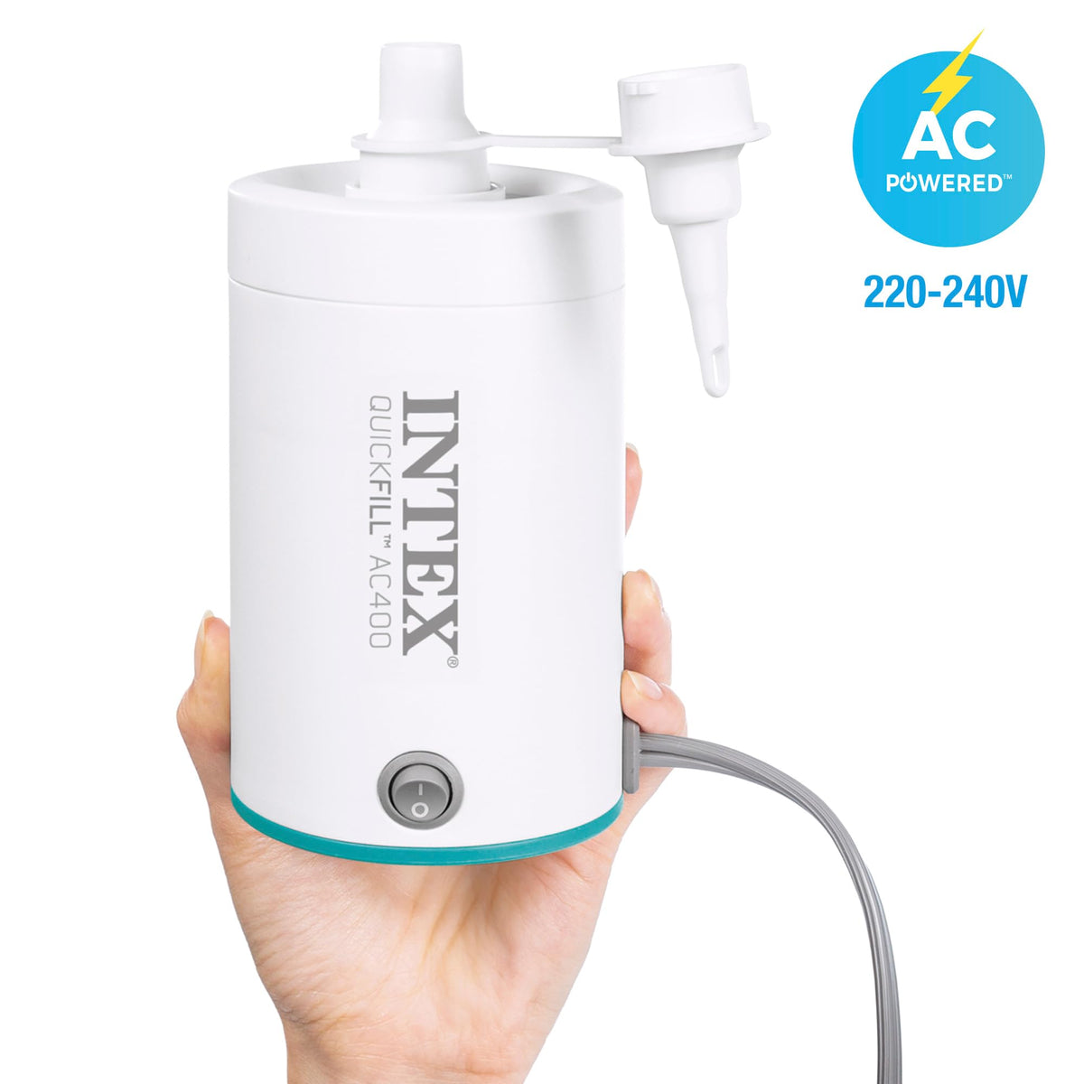 Intex Pompa elettrica QuickFill, Plastica, Bianco
