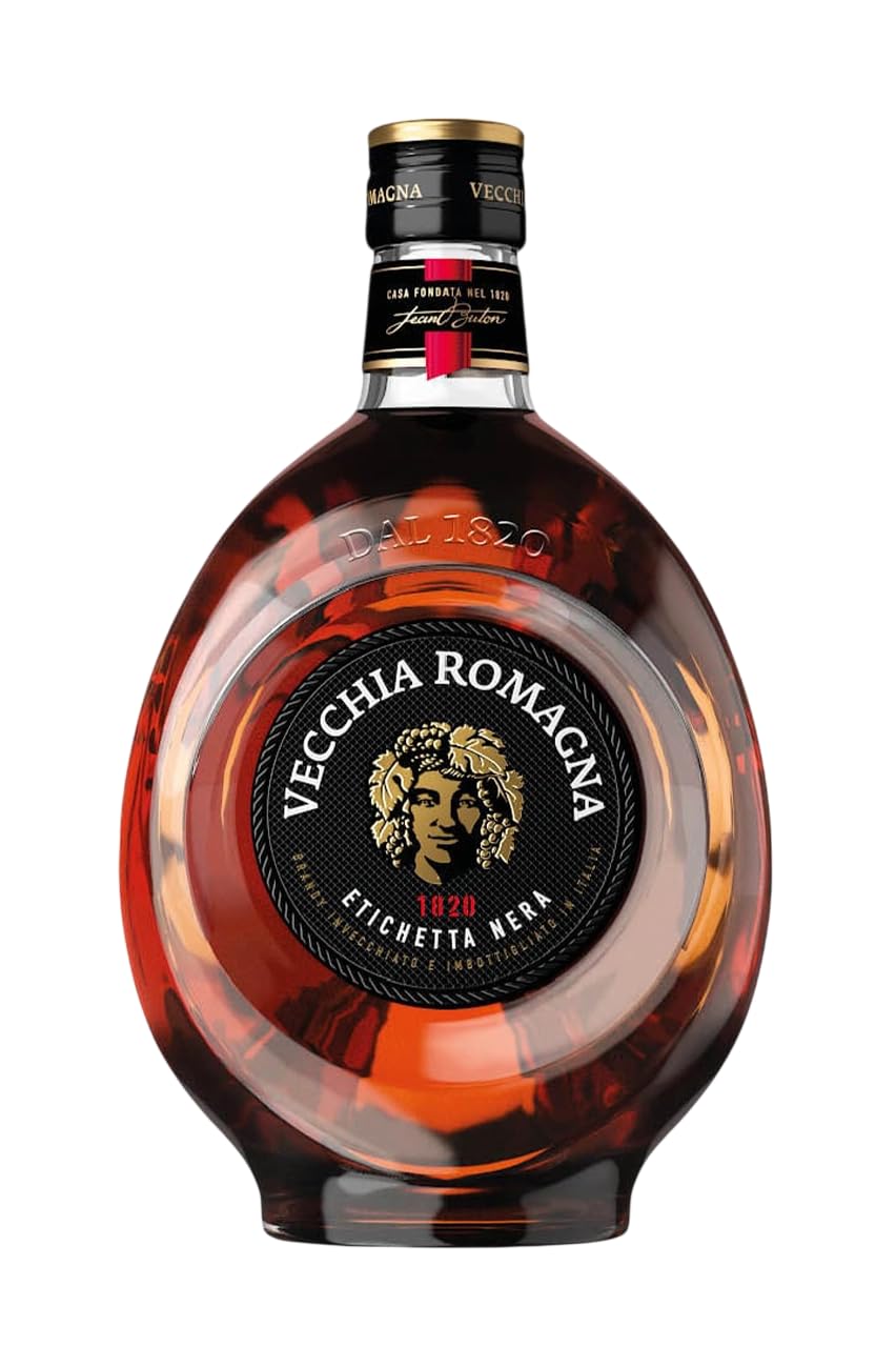 Vecchia Romagna Etichetta Nera Brandy 6 x 1lt | Confezione da 6 Bottiglie da 1 Litro