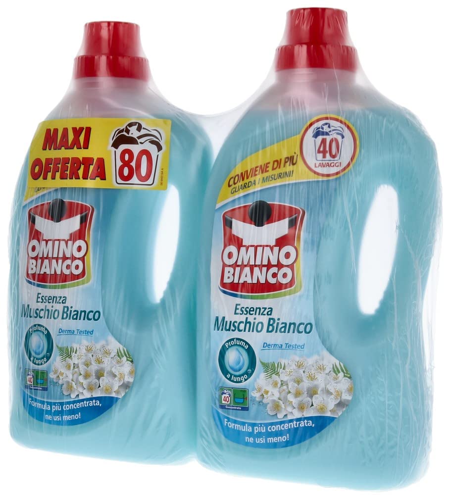 Omino Bianco Detersivo Lavatrice Muschio Bianco, 2x2L