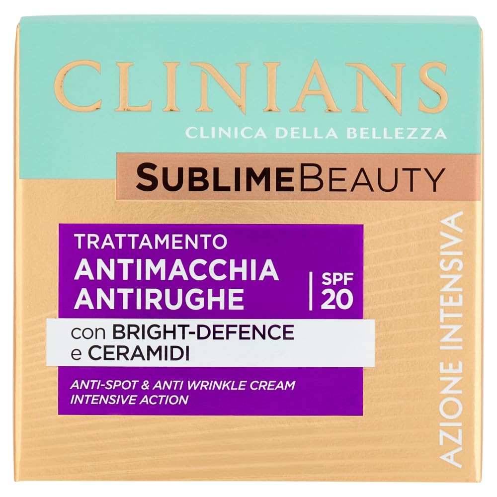 CLINIANS | Sublime Beauty Trattamento Antimacchia Antirughe, con Bright-defence e Ceramidi, Dermatologicamente Testato, Made in Italy, 50 ml