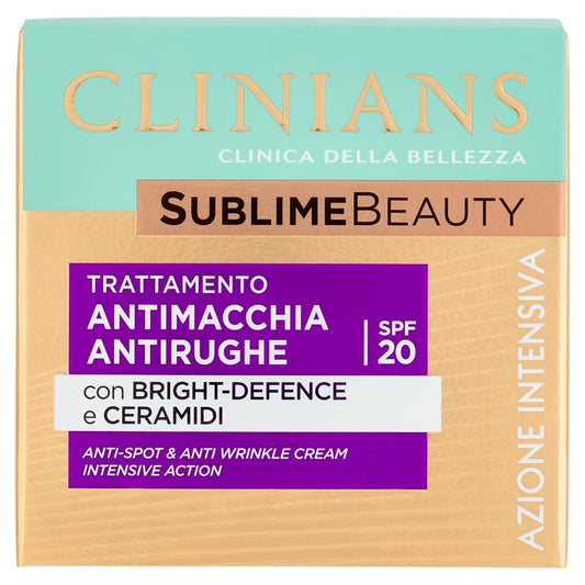 CLINIANS | Sublime Beauty Trattamento Antimacchia Antirughe, con Bright-defence e Ceramidi, Dermatologicamente Testato, Made in Italy, 50 ml