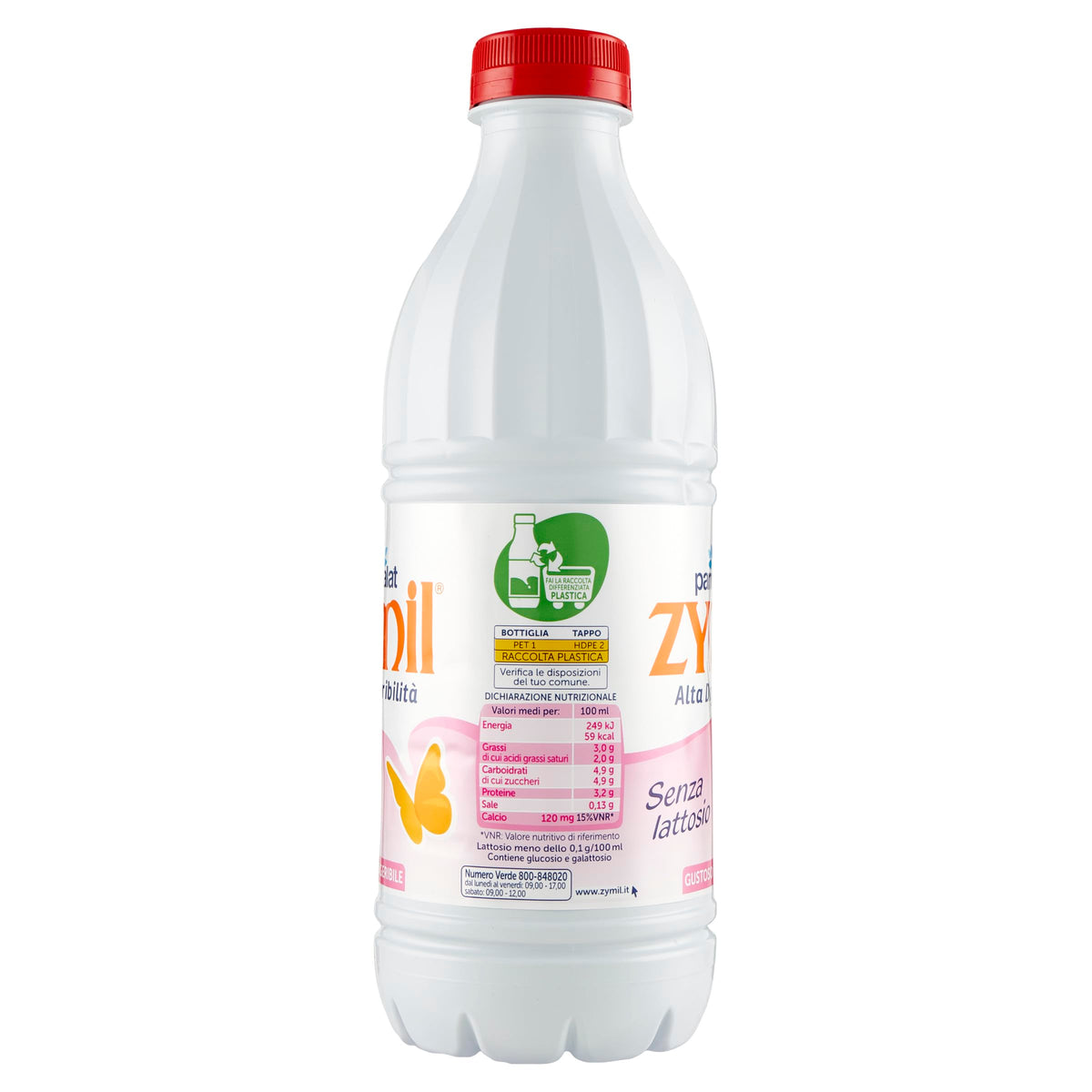 Zymil Latte Gustoso Digeribile, Senza Lattosio, UHT con il 3% di Grassi, ad Alta Digeribilità, Lunga Conservazione, 1L