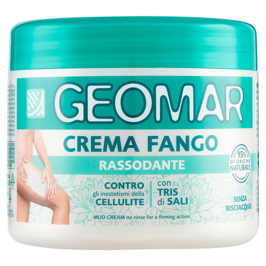 GEOMAR | Crema Fango Rassodante contro gli Inestetismi della Cellulite, 95% di Origine Naturale Con Tris Di Sali (Sale Marino, di Epsom e del Mar Morto), Senza Risciaquo, Made in Italy, 450 ml