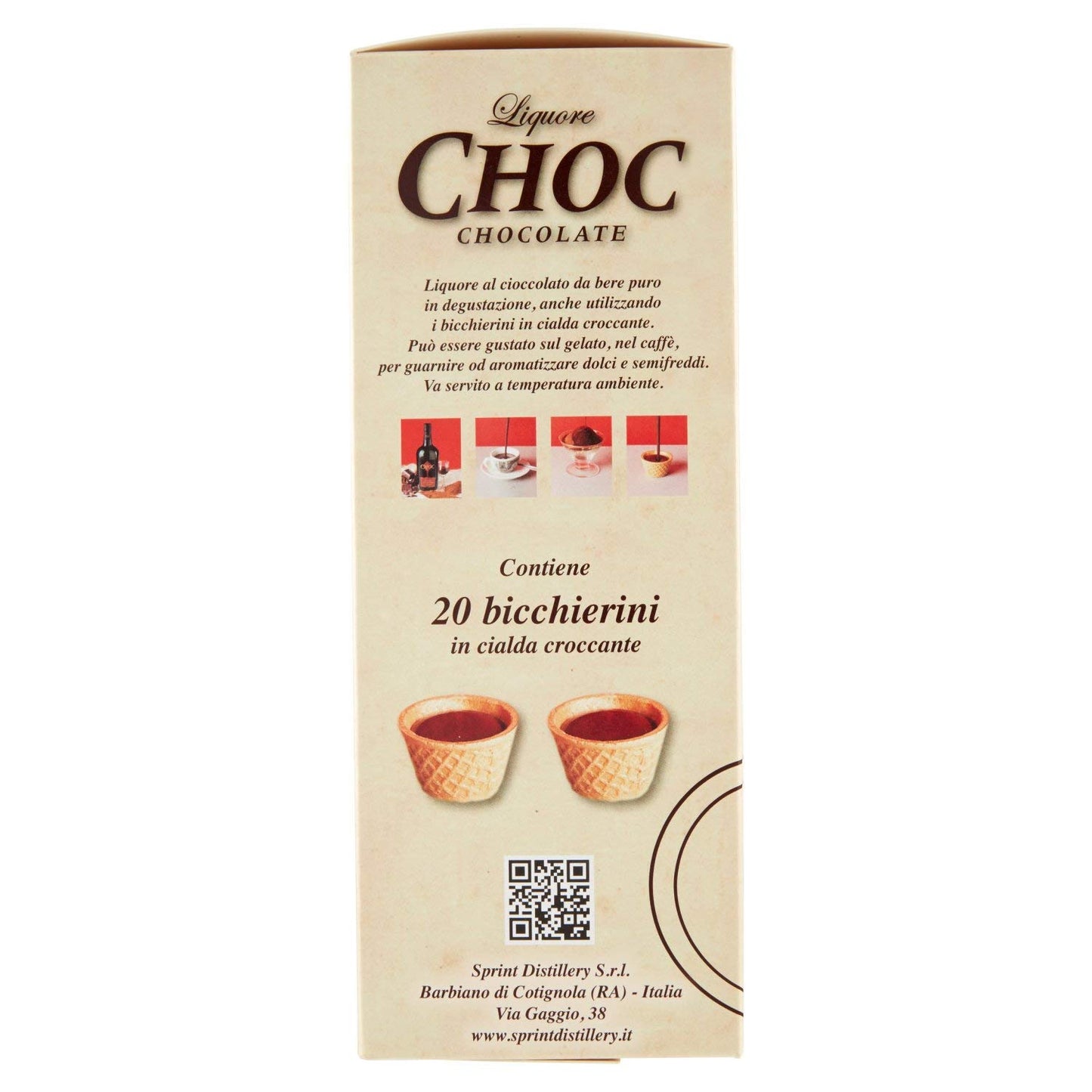 SD Choc Chocolate liquore al cioccolato in astuccio con cialde - 500 ml