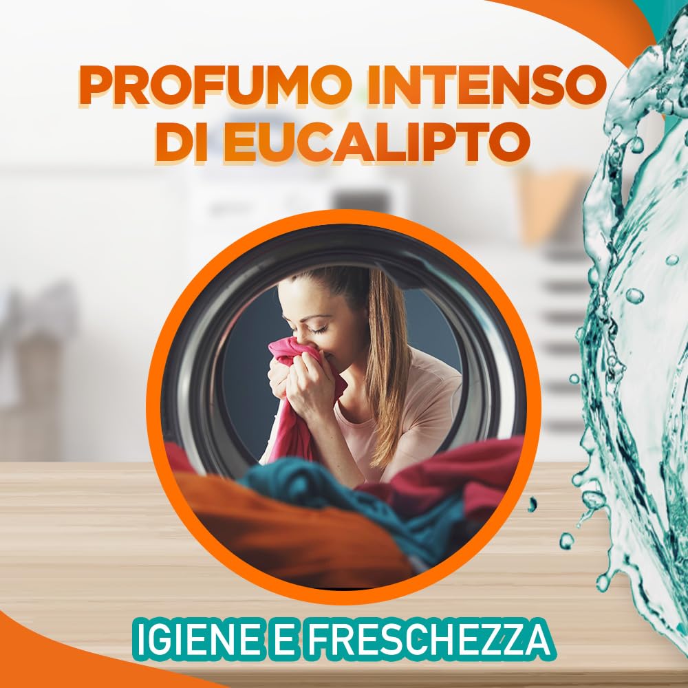 Sole Detersivo Lavatrice Igiene e Freschezza 41 Lavaggi, Formula igienizzante, Detersivo Lavatrice Liquido Igiene e Freschezza rimuove le macchie a basse temperature