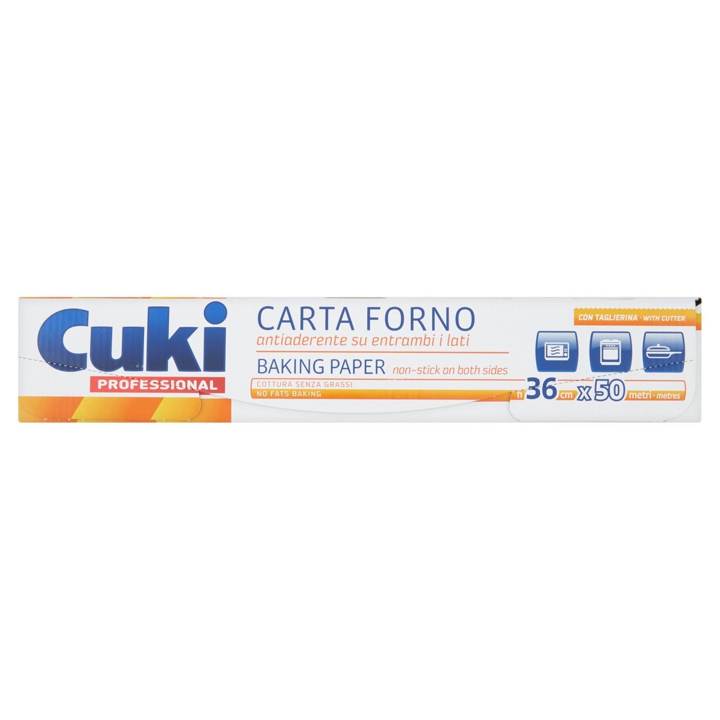 Cuki - Carta Forno Antiaderente su Entrambi Lati, con Taglierina, Formato 36x50 m - 2 confezioni