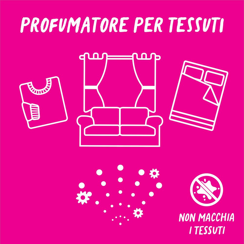 Fabuloso Spray Profumatore per Tessuti Cocco e Fiori Bianchi 250 ml, Profumatore per Tessuti, Rinfresca i Capi, Spruzzo Sottile e Uniforme, Utilizzabile su Capi e Tessuti Bagnati