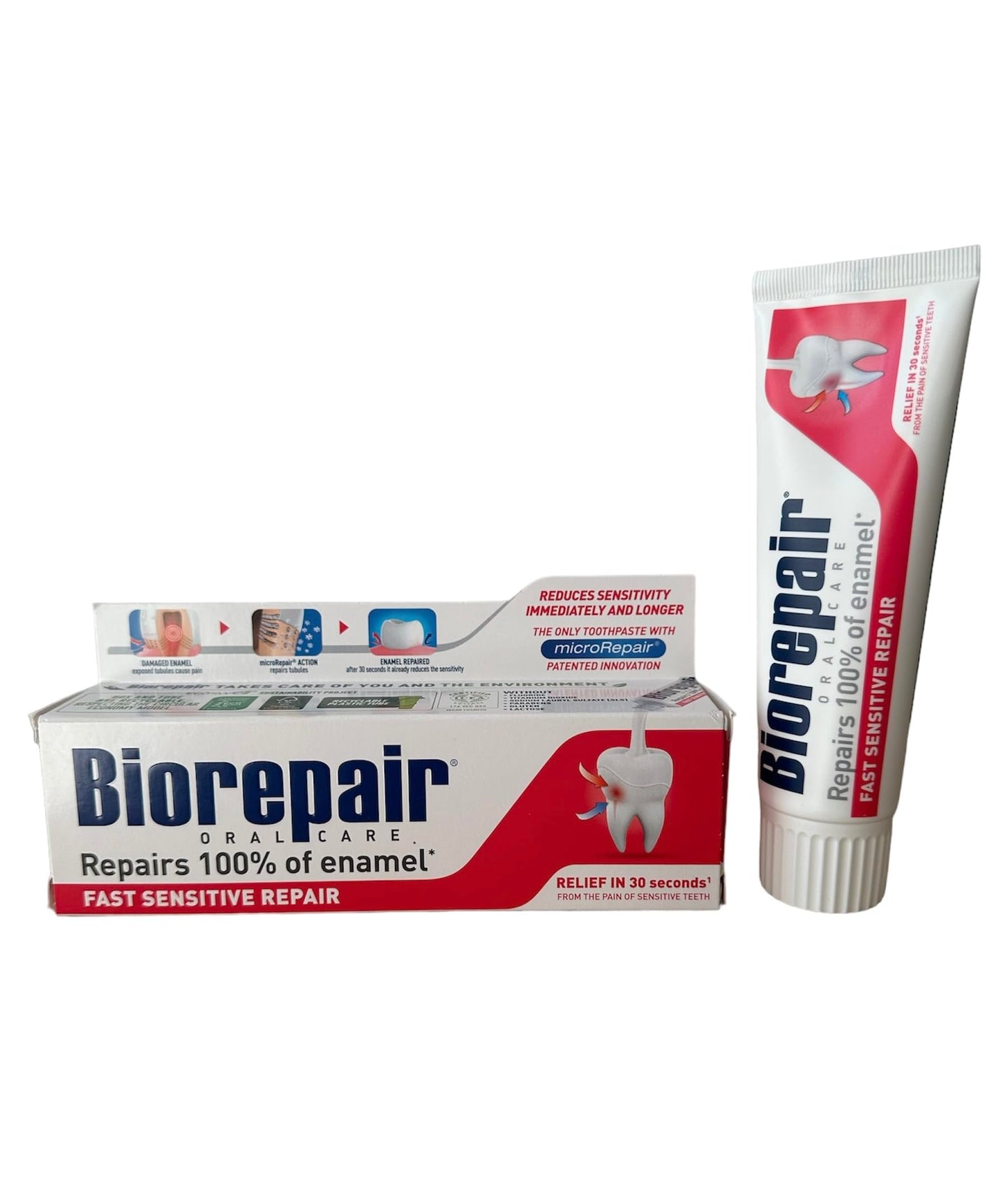 3 pezzi biorepair veloce sensibile dentifricio 75ml (confezione da tre) proteggere & RIPARAZIONE da acido erosione e placca sicuro per tutta la famiglia