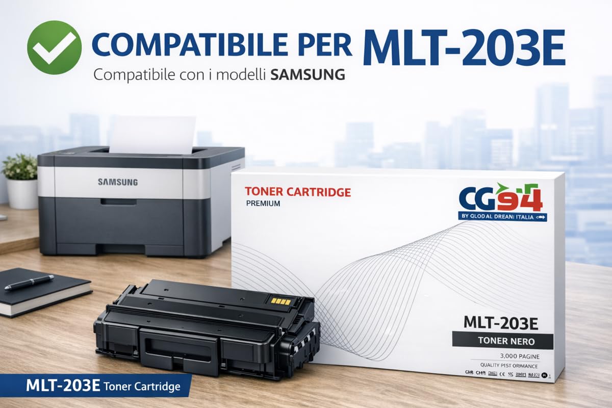 CG94 Toner Compatibile MLT-D203E, Nero, Alta Capacità, per Samsung M3820ND, M3870FD, M4020ND, M4070FR