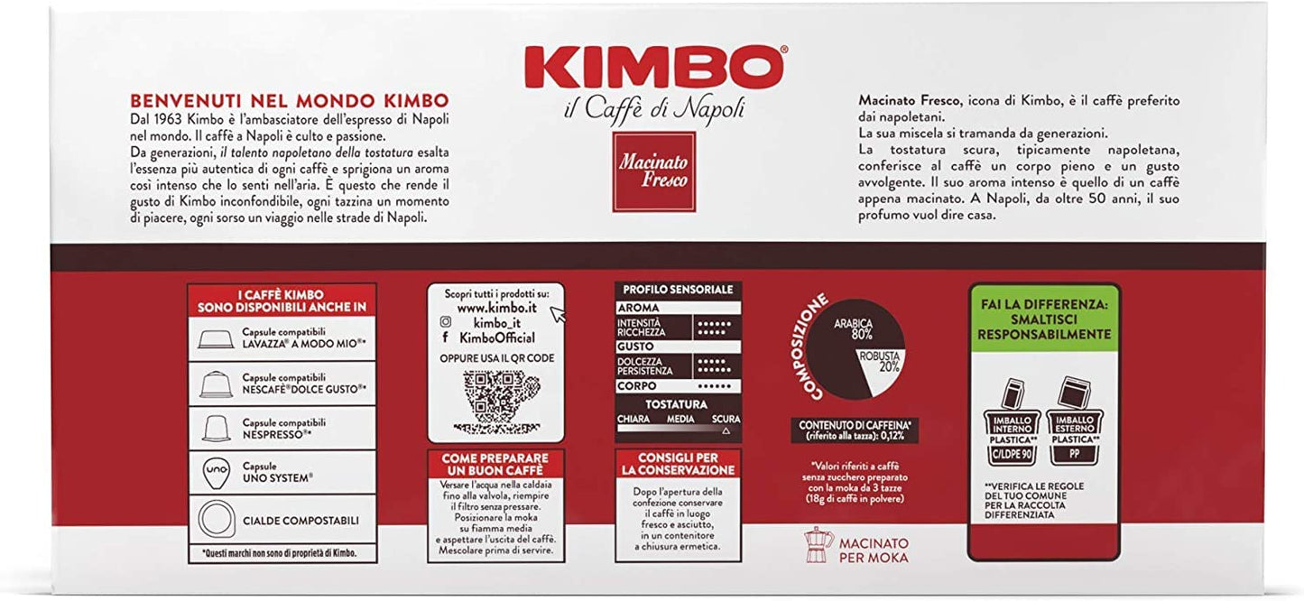 Kimbo Macinato Fresco, Caffè (4x250g)
