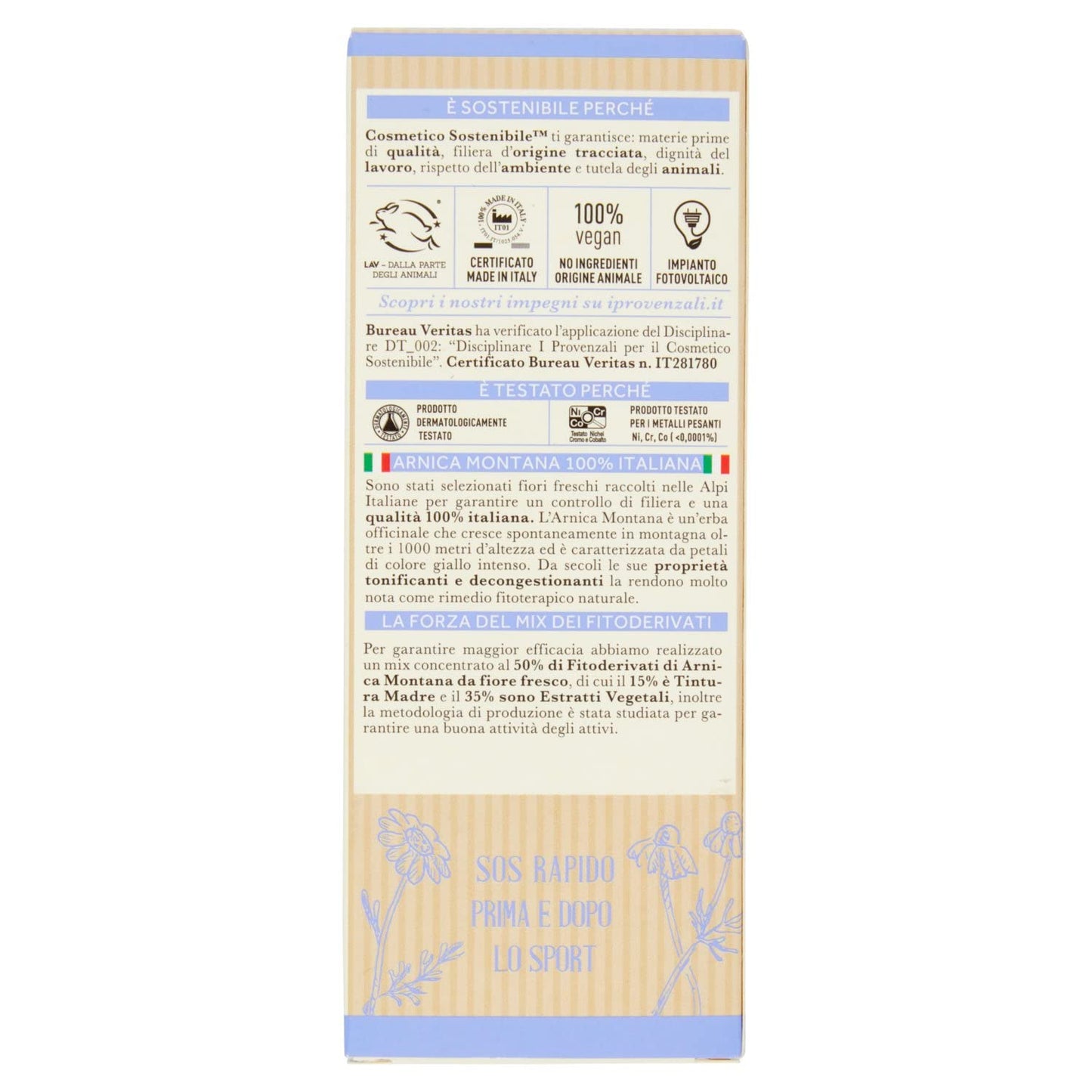 I Provenzali Arnica Montana Gel Forte 50% per Massaggi Distensivi