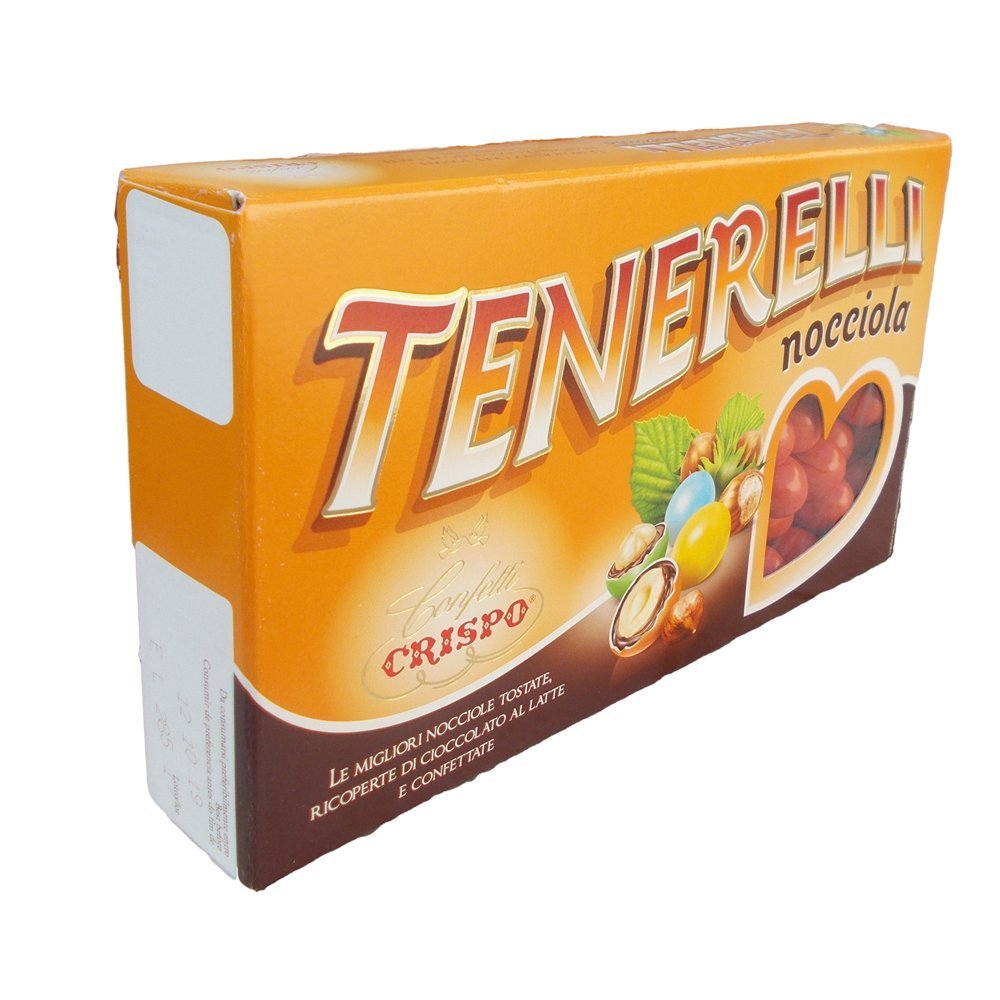 CONFETTI CRISPO TENERELLI NOCCIOLA CIOCCOLATO AL LATTE PRALINE ROSSE CONFEZIONE DA 1 KG. BOMBONIERE CONFETTATA LAUREA - 04418