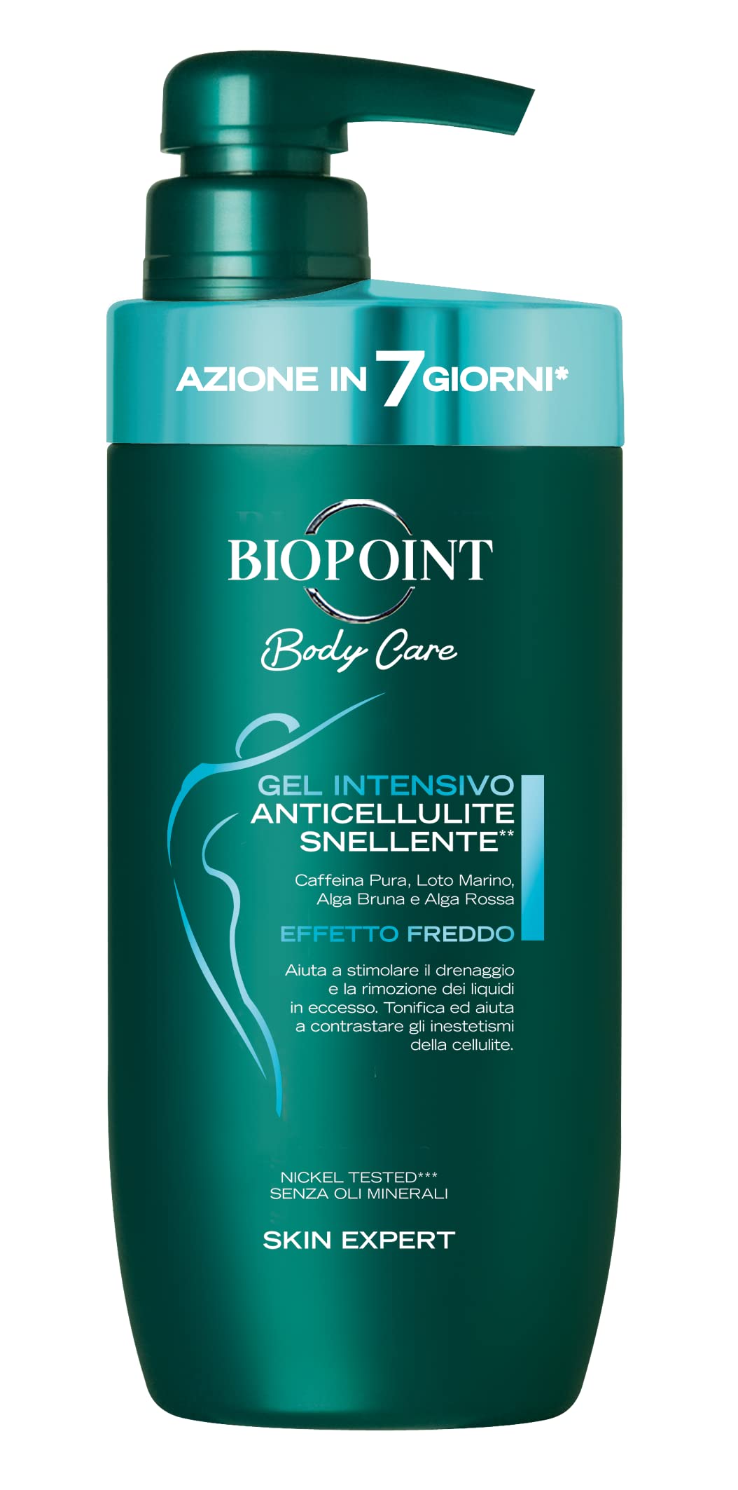 Biopoint - Gel Corpo Intensivo Anticellulite, Effetto Rassodante, Drenante e Tonificante, Favorisce la Riduzione degli Accumuli Adiposi e Contrasta gli Inestetismi, 400 ml