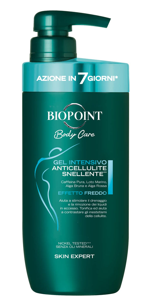 Biopoint - Gel Corpo Intensivo Anticellulite, Effetto Rassodante, Drenante e Tonificante, Favorisce la Riduzione degli Accumuli Adiposi e Contrasta gli Inestetismi, 400 ml