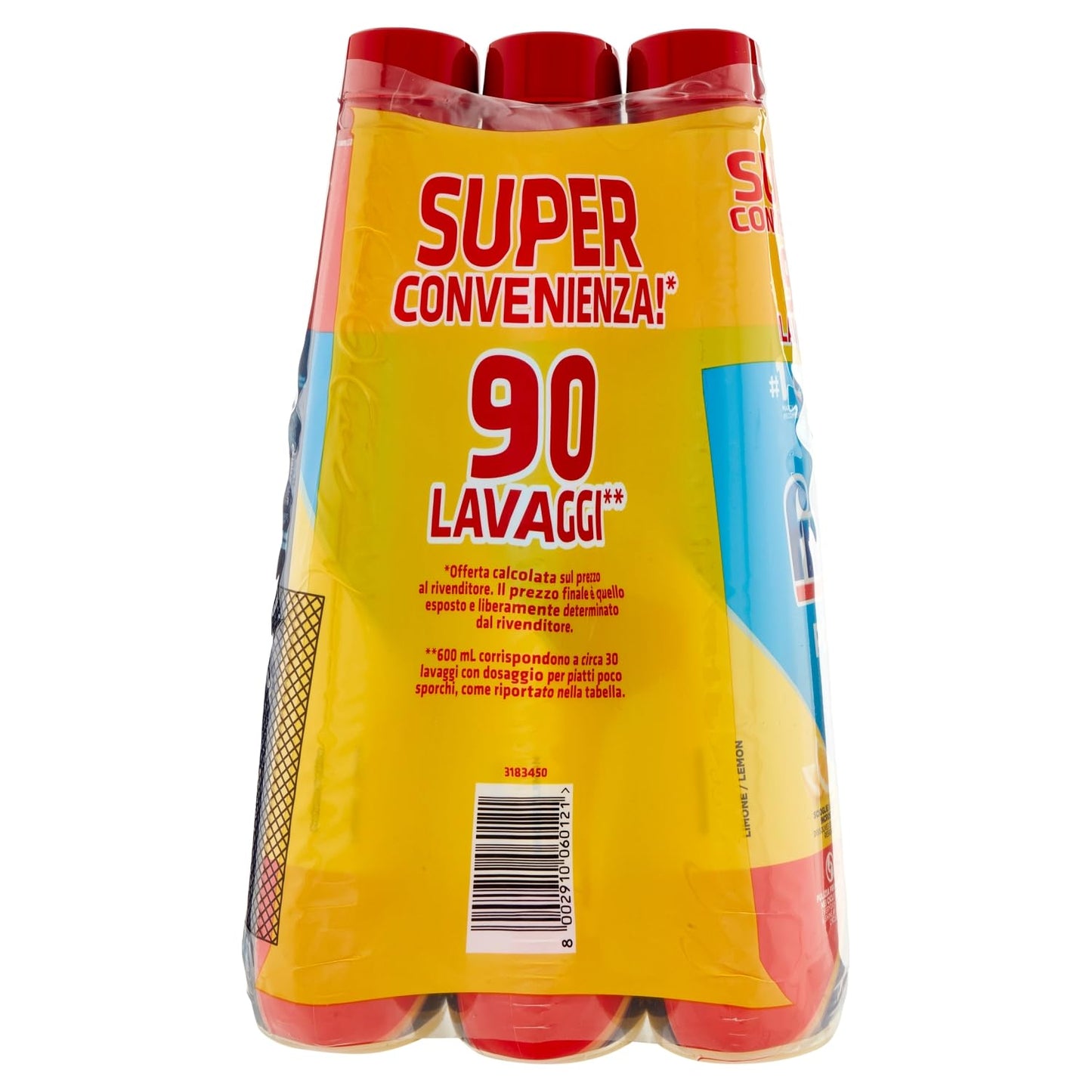 Finish Power Gel Lemon 3 x 30 lavaggi liquido lavastoviglie 3 x 600 ml