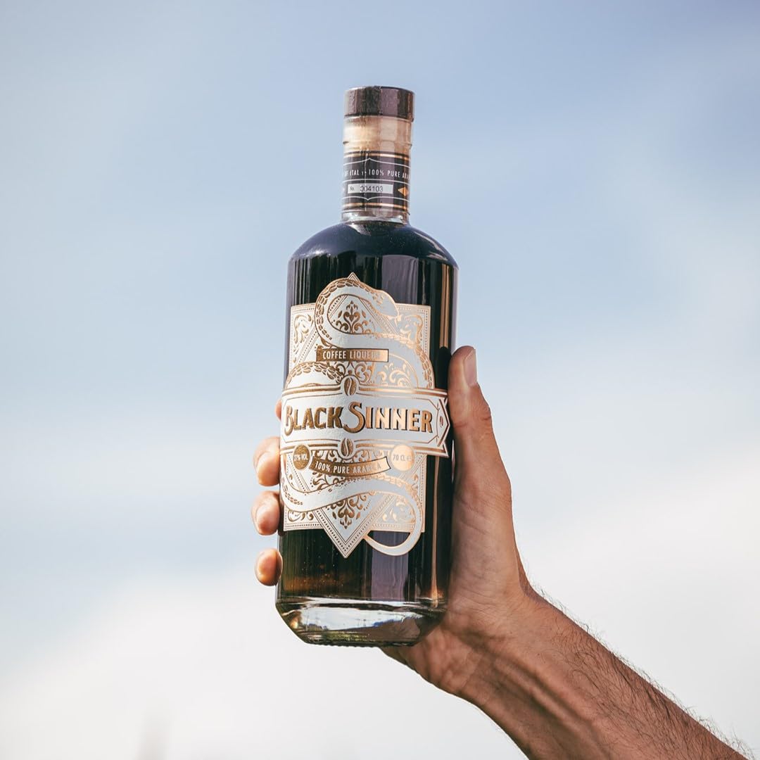 BLACK SINNER - LIQUORE AL CAFFÈ ARABICO PURO TUTTO NATURALE REALIZZATO IN ITALIA,SENZA COLORANTI E AROMI AGGIUNTI - By BRUNO VANZAN - CL.70