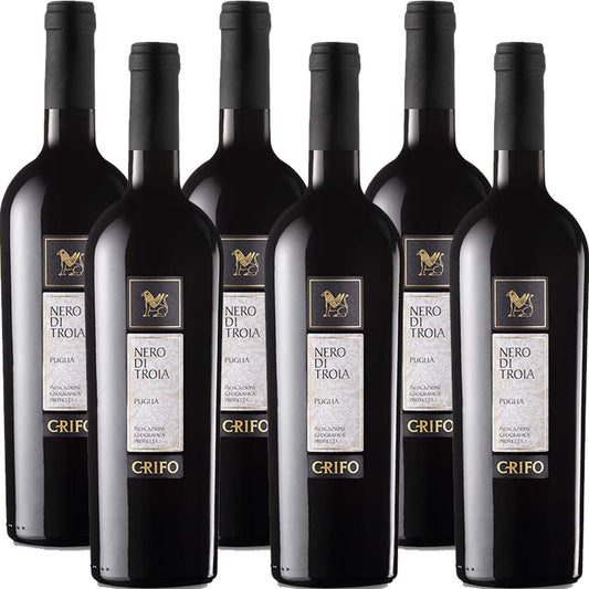 Grifone Nero di Troia IGP | Vino Rosso della Puglia | Cantine Crifo | 6 Bottiglie 75Cl | Idea Regalo