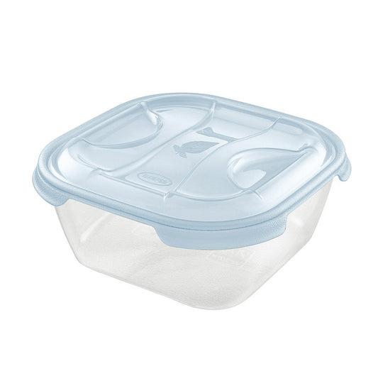 TONTARELLI Square Lunch Box 1L Nuvola Blu/Trasparente