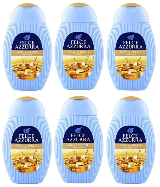 6x Felce Azzurra Oro Gel da Doccia - Doccia Gel Bagnoschiuma 250ml
