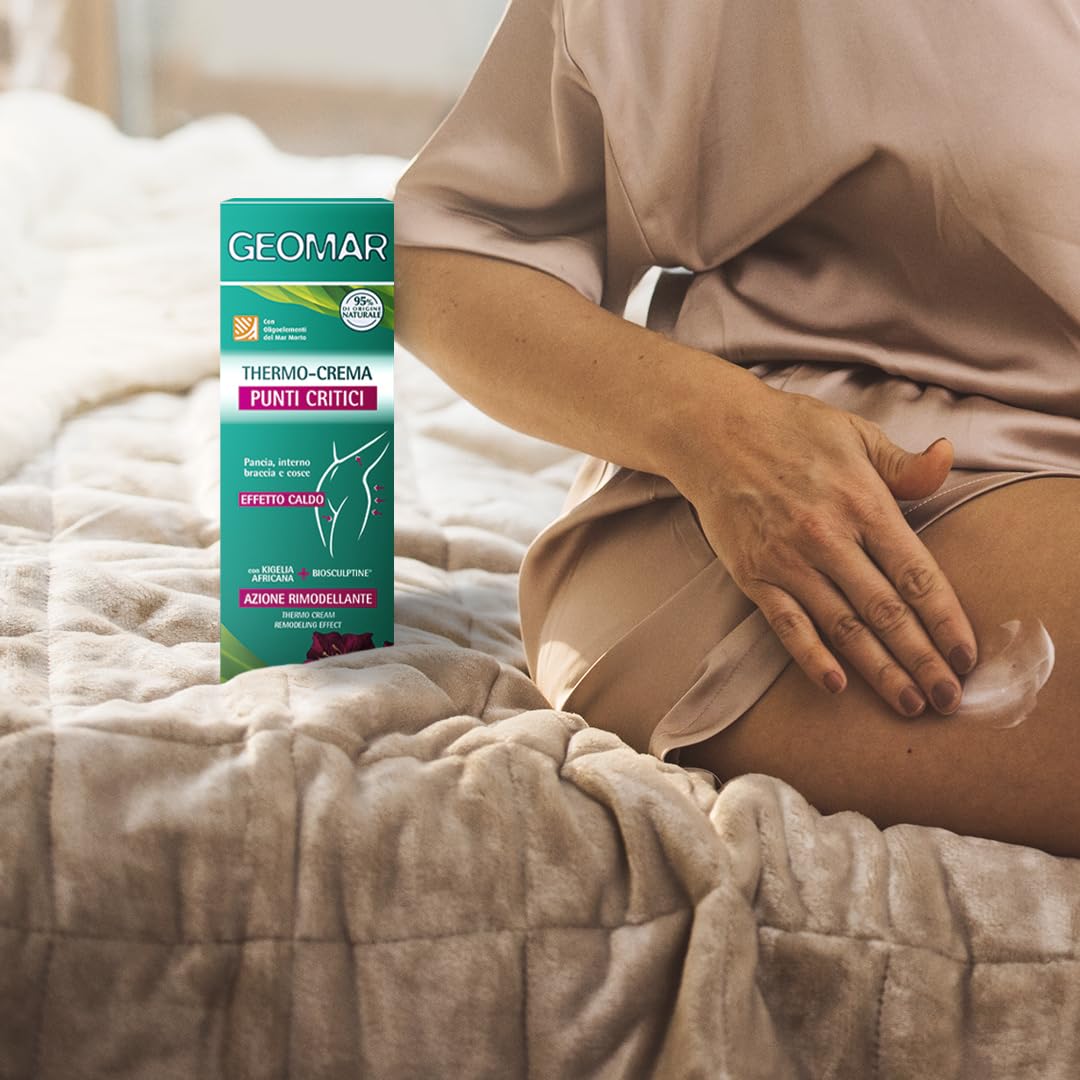 GEOMAR | Thermo-Crema Punti Critici, con Kigelia Africana, Acido Ialuronico di Origine Vegetale e Biosculptine®, 95% di Origine Naturale, Made in Italy, 150 ml