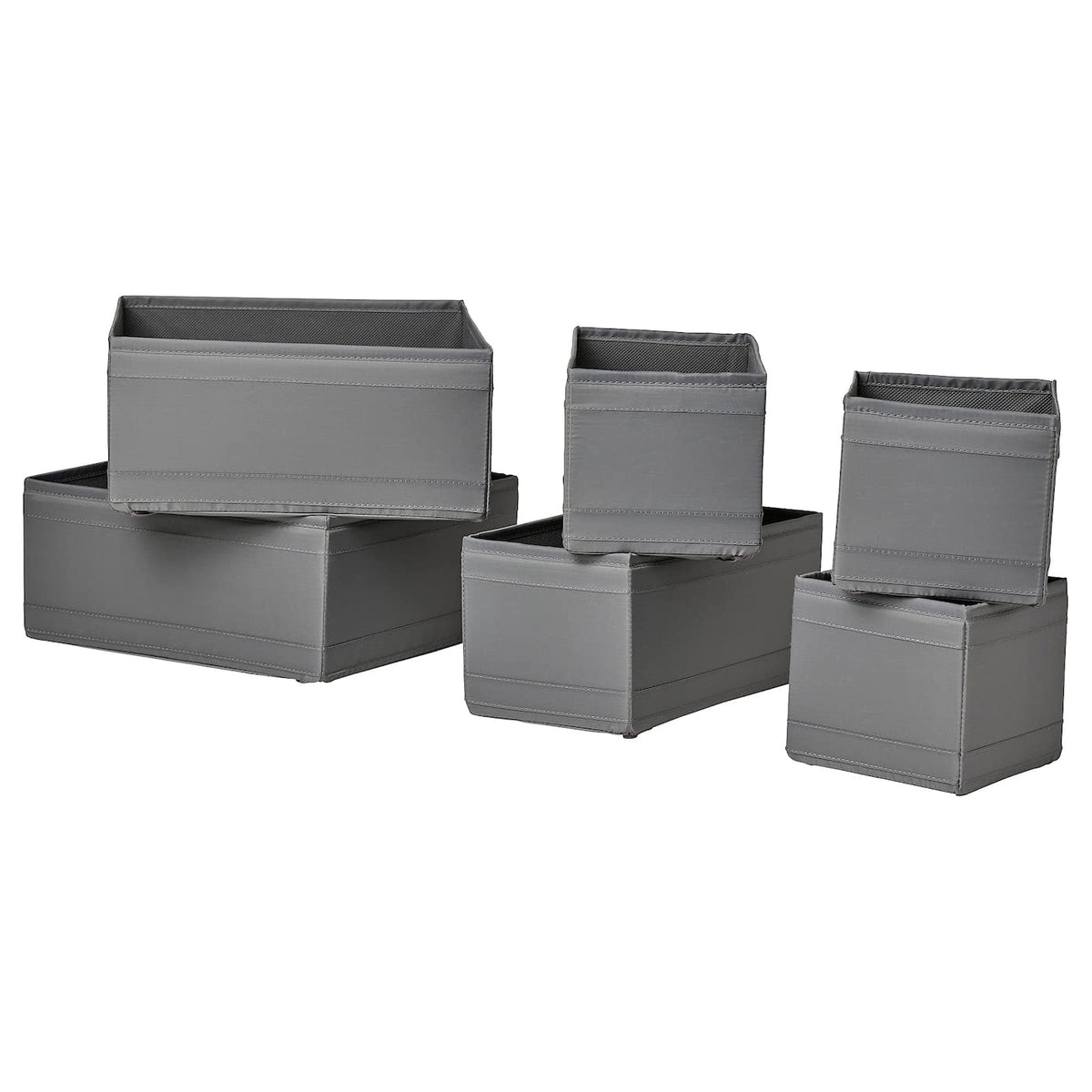 Ikea SKUBB - Set di 6 scatole, colore: Grigio scuro