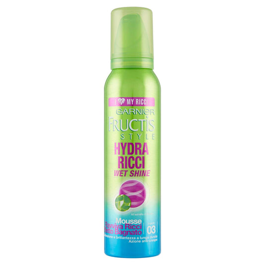 Garnier Fructis Hydra Ricci Wet Shine Mousse Ravviva Ricci Effetto Bagnato, 150 ml